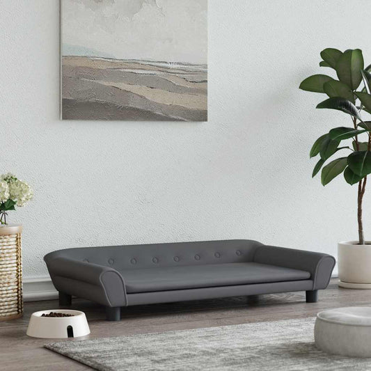 Pelíšek pro psy tmavě šedý 100 x 50 x 21 cm samet