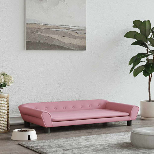 Pelíšek pro psy růžový 100 x 50 x 21 cm samet