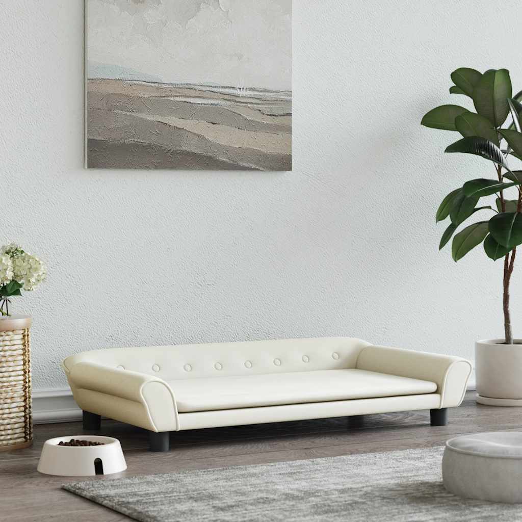 Pelíšek pro psy krémový 100 x 50 x 21 cm samet