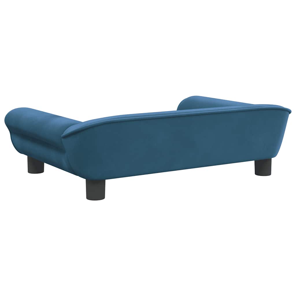 Pelíšek pro psy modrý 70 x 48 x 22 cm samet