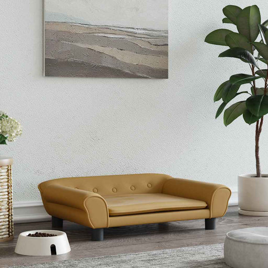 Pelíšek pro psy hnědý 70 x 48 x 22 cm samet