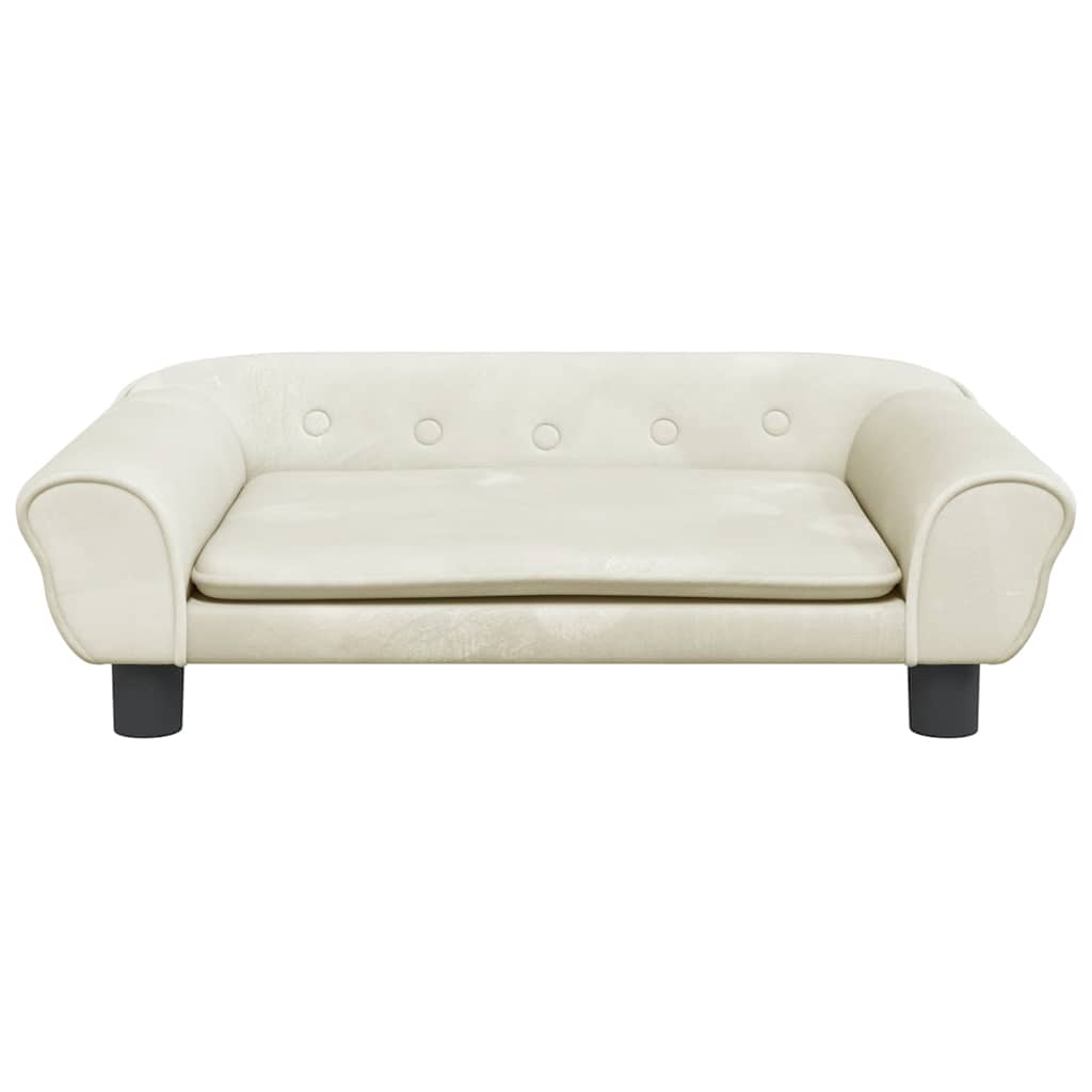 Pelíšek pro psy krémový 70 x 48 x 22 cm samet