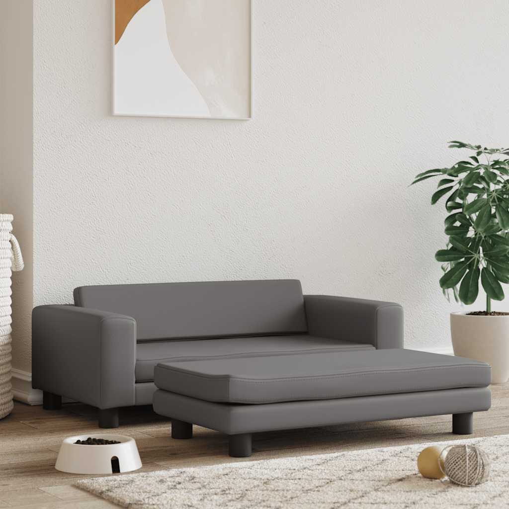 vida Pelíšek pro psa a prodlužovací díl šedý 100x50x30 cm umělá kůže