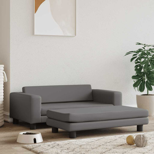 vida Pelíšek pro psa a prodlužovací díl šedý 100x50x30 cm umělá kůže