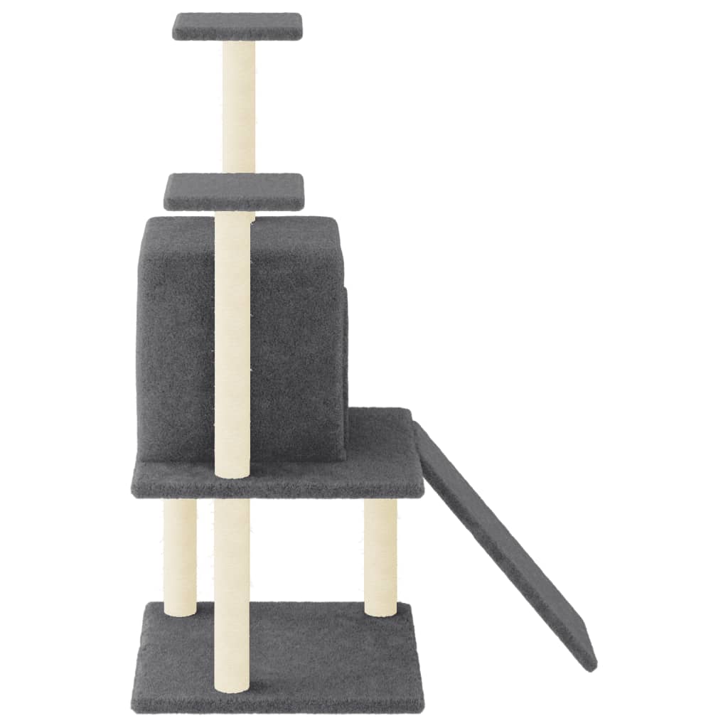 Škrabadlo pro kočky se sisalovými sloupky tmavě šedé 110 cm