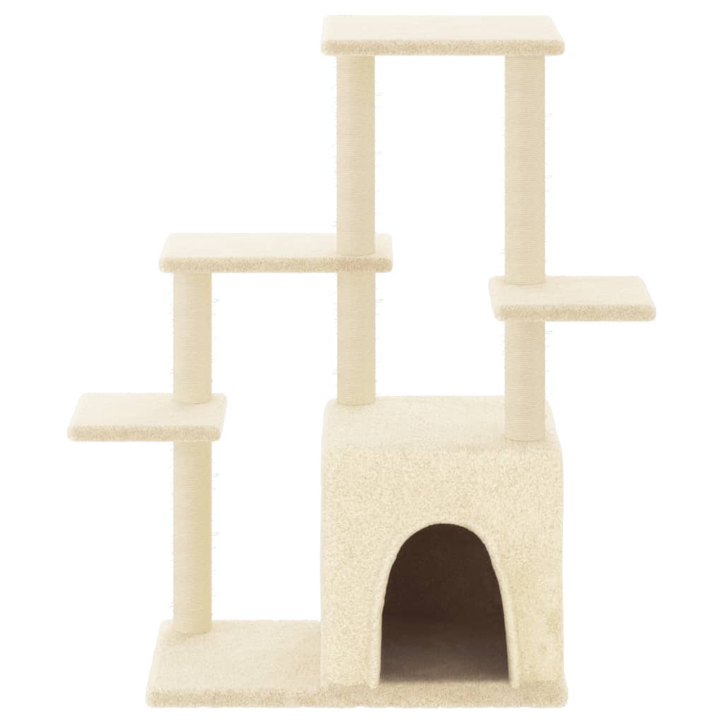 Škrabadlo pro kočky se sisalovými sloupky krémové 97,5 cm