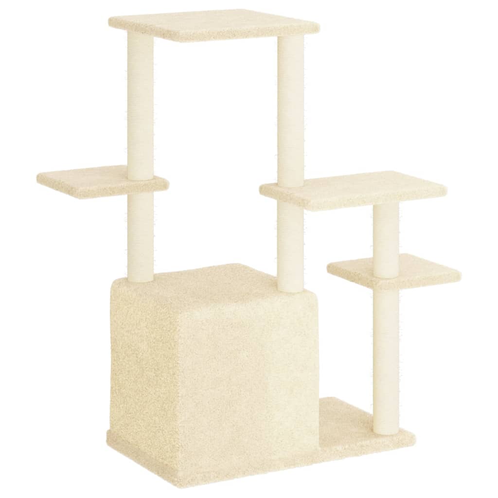 Škrabadlo pro kočky se sisalovými sloupky krémové 97,5 cm