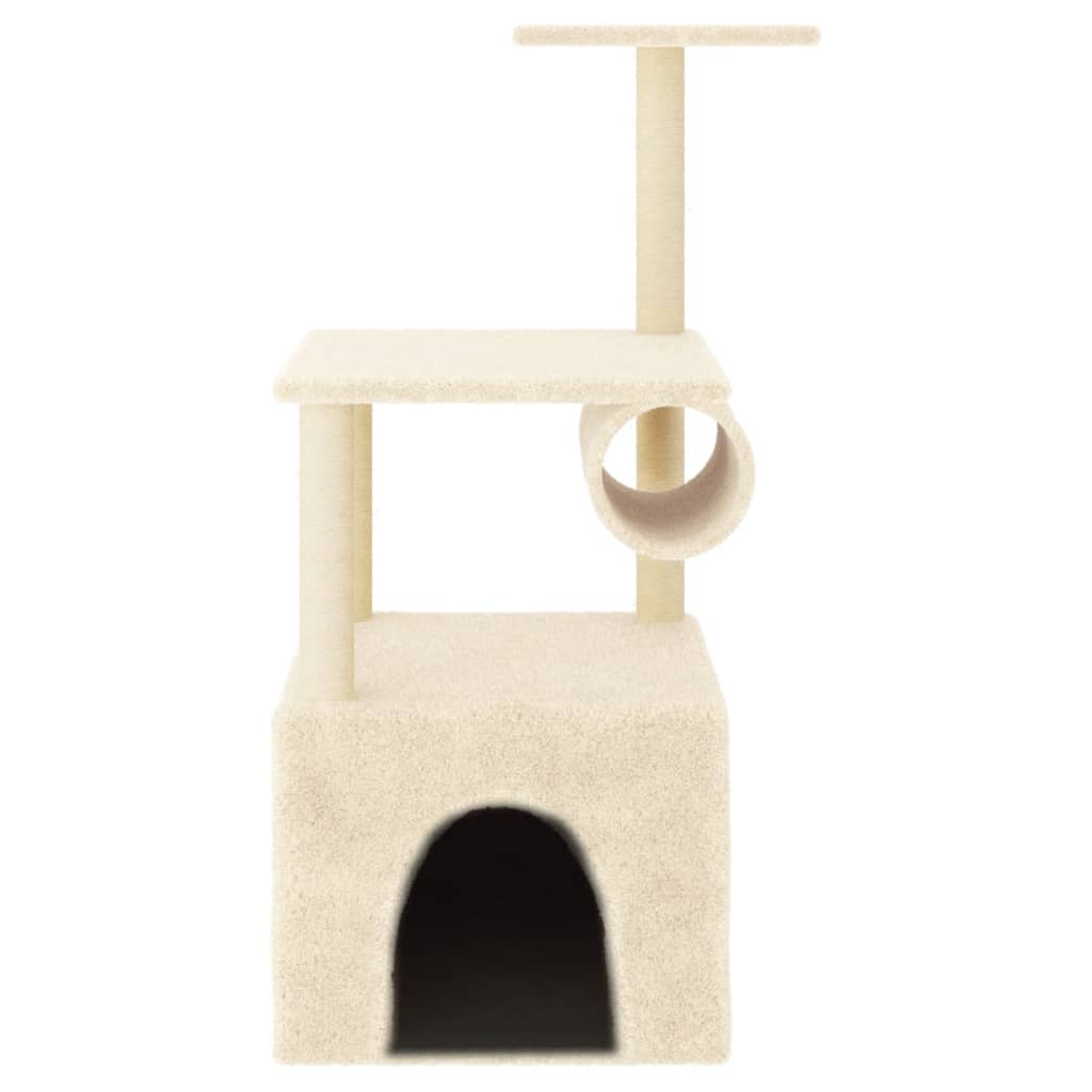 Škrabadlo pro kočky se sisalovými sloupky krémové 109,5 cm