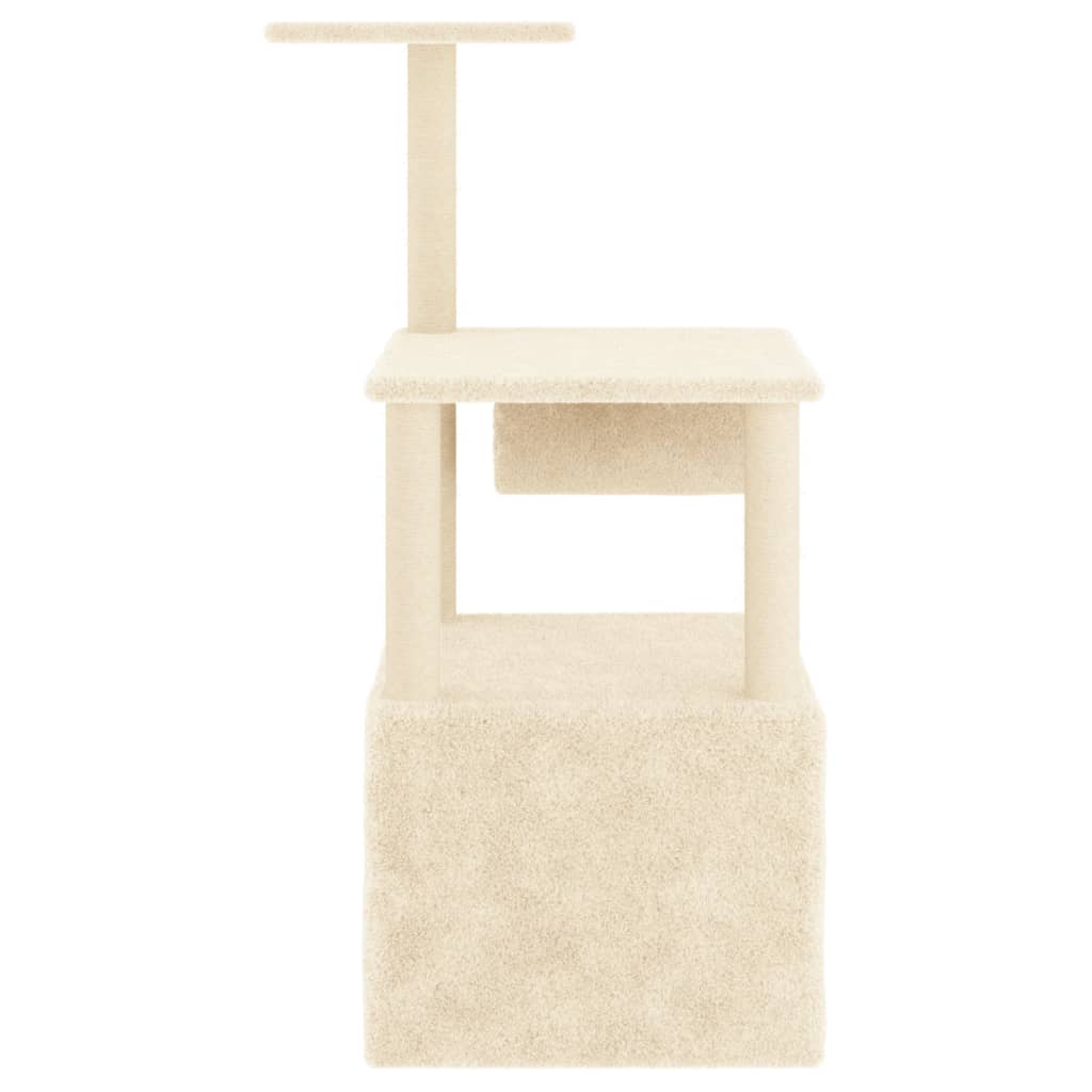 Škrabadlo pro kočky se sisalovými sloupky krémové 109,5 cm