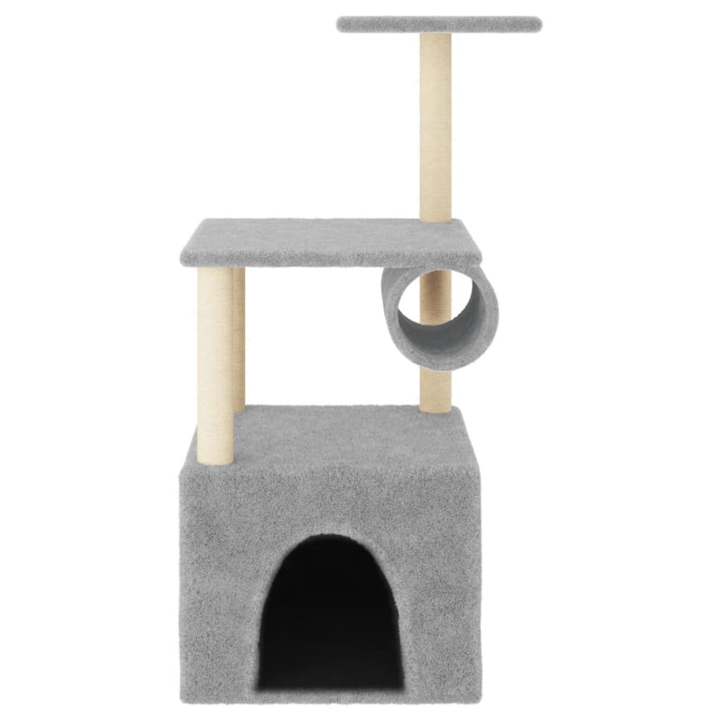 Škrabadlo pro kočky se sisalovými sloupky světle šedé 109,5 cm