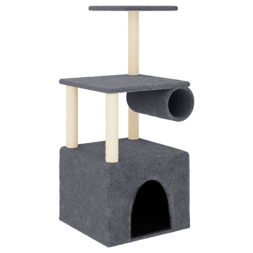 Škrabadlo pro kočky se sisalovými sloupky tmavě šedé 109,5 cm