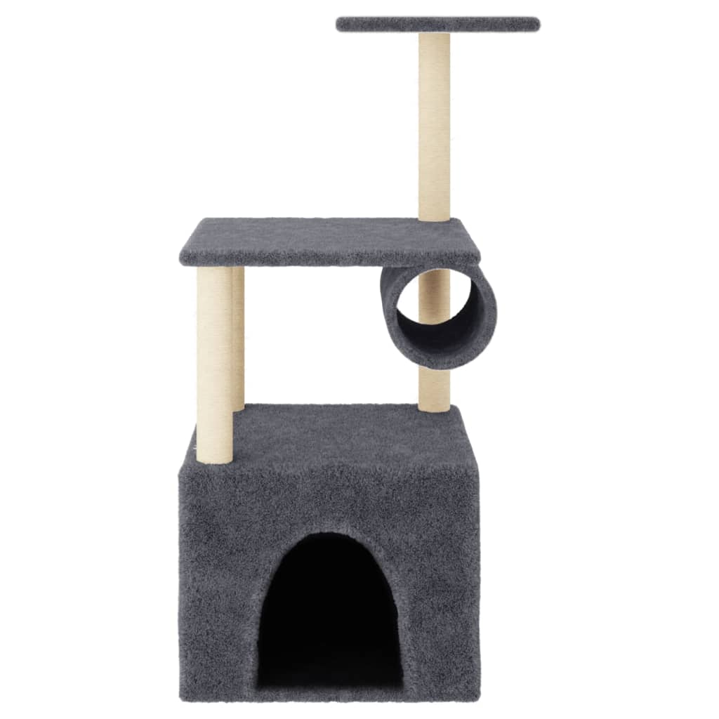 Škrabadlo pro kočky se sisalovými sloupky tmavě šedé 109,5 cm