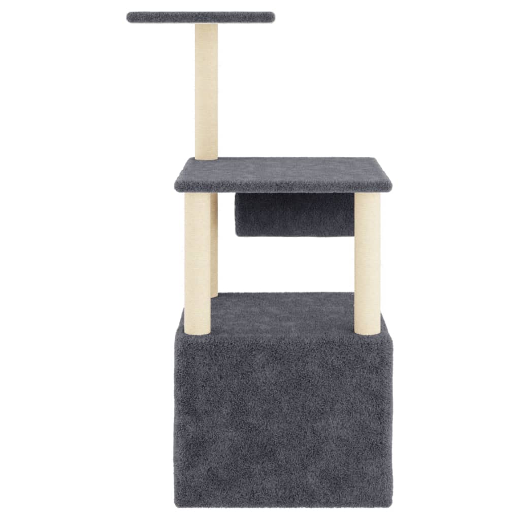 Škrabadlo pro kočky se sisalovými sloupky tmavě šedé 109,5 cm