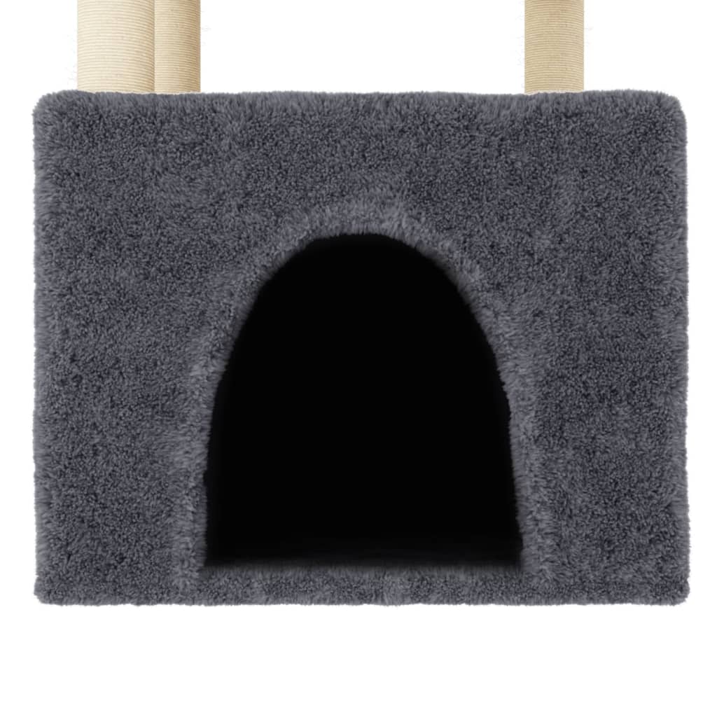 Škrabadlo pro kočky se sisalovými sloupky tmavě šedé 109,5 cm