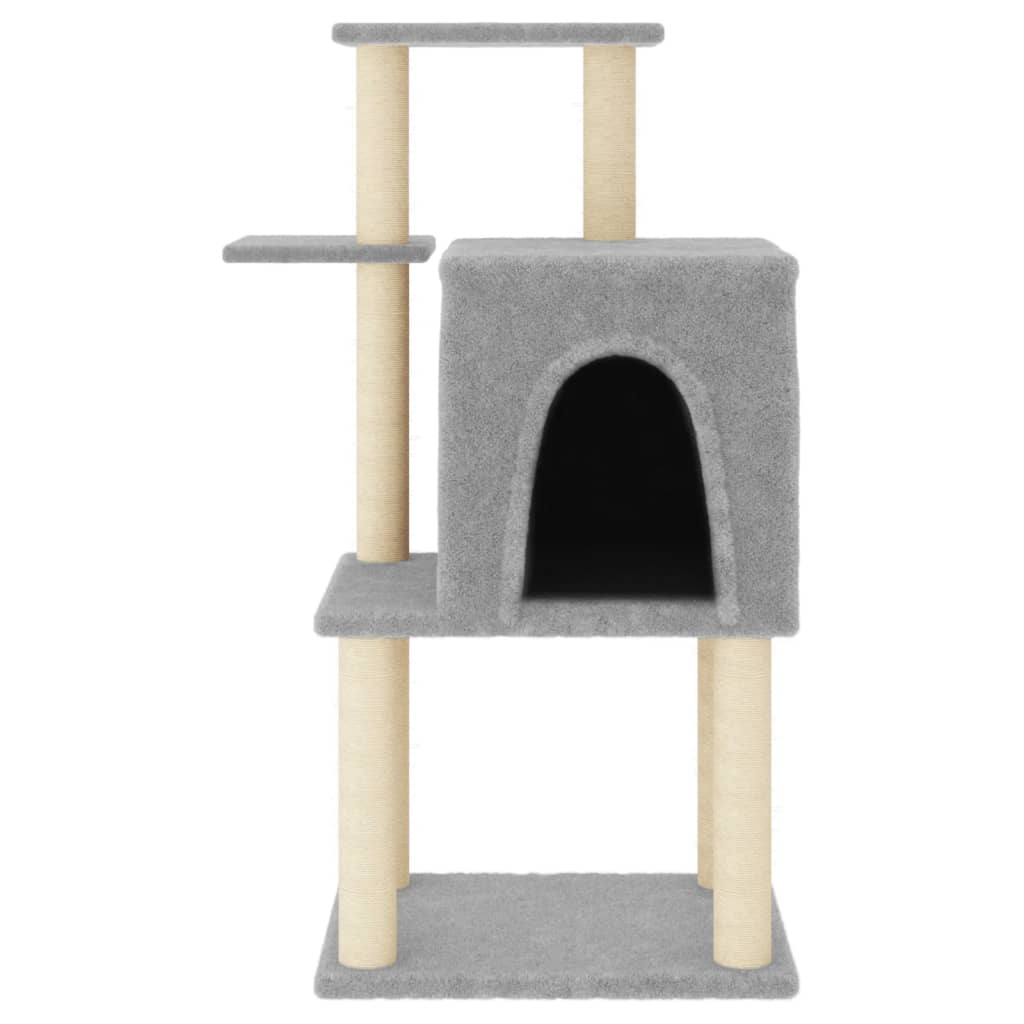 Škrabadlo pro kočky se sisalovými sloupky světle šedé 97 cm