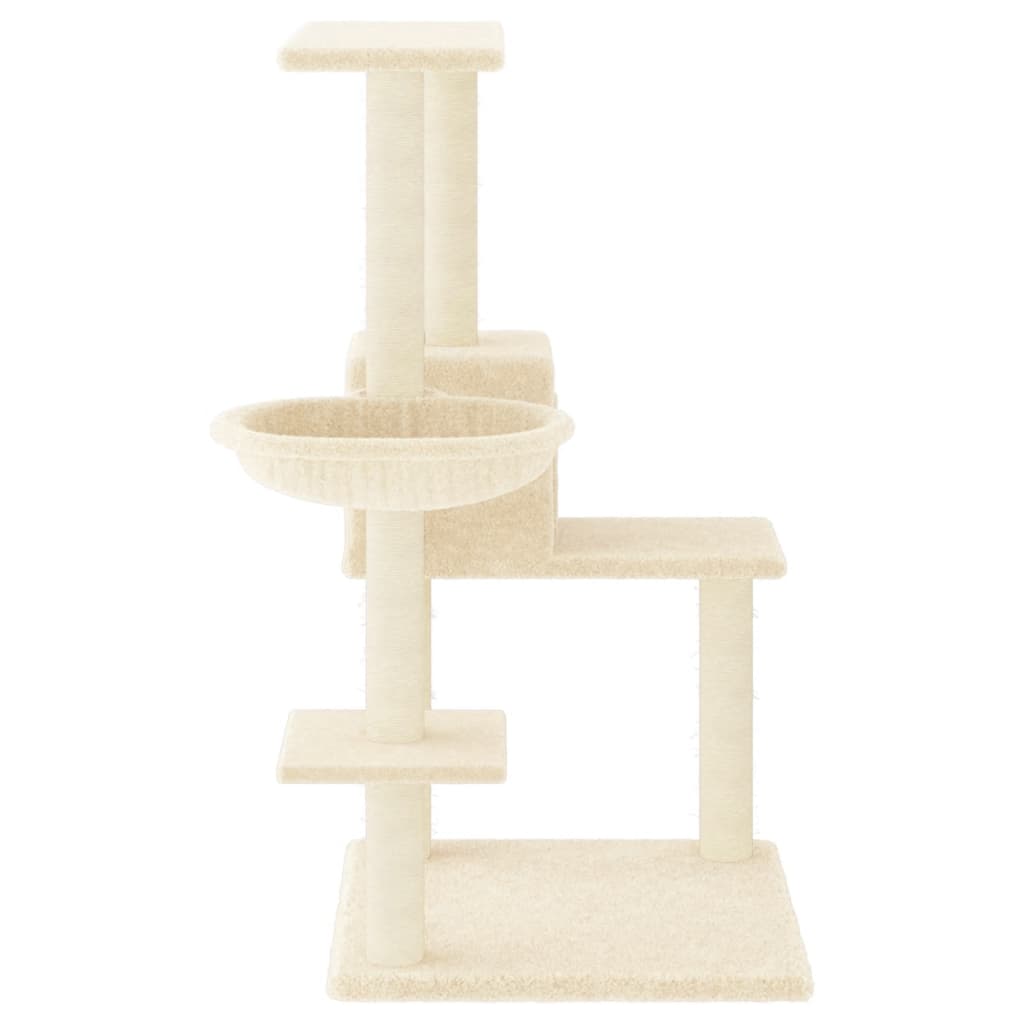 Škrabadlo pro kočky se sisalovými sloupky krémové 95 cm