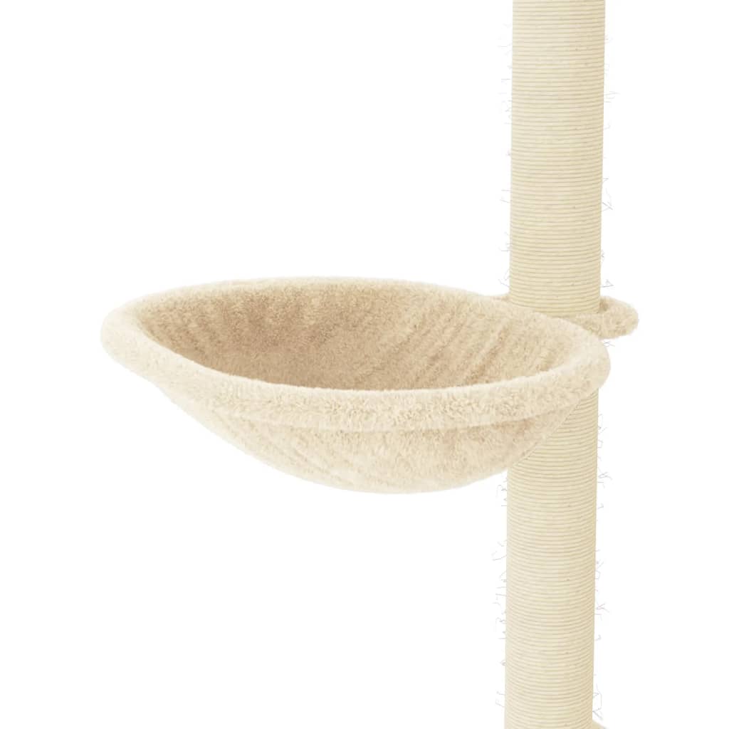 Škrabadlo pro kočky se sisalovými sloupky krémové 95 cm