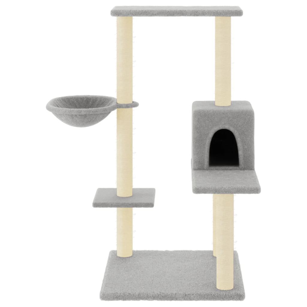Škrabadlo pro kočky se sisalovými sloupky světle šedé 95 cm