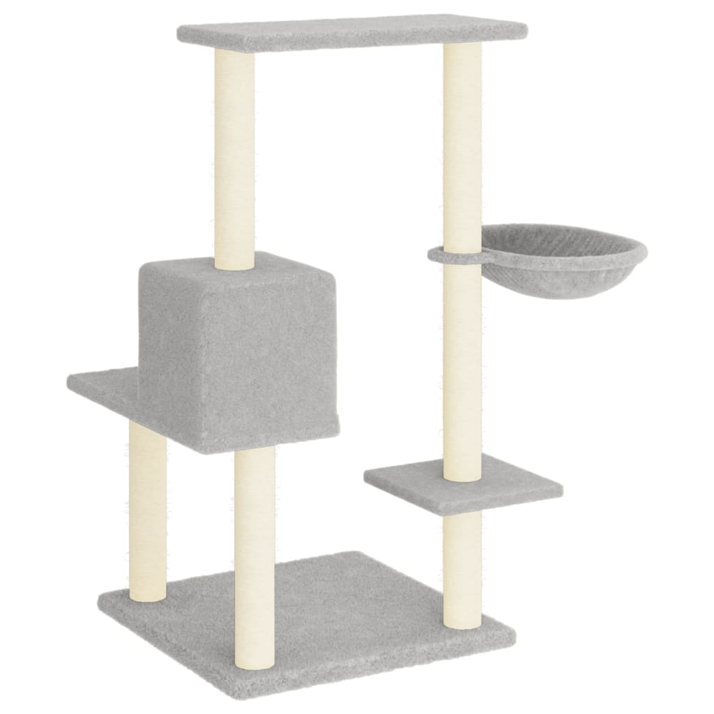 Škrabadlo pro kočky se sisalovými sloupky světle šedé 95 cm