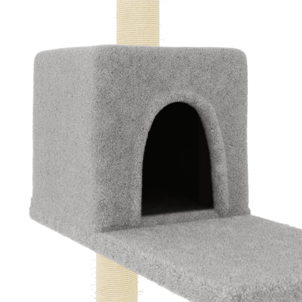 Škrabadlo pro kočky se sisalovými sloupky světle šedé 95 cm