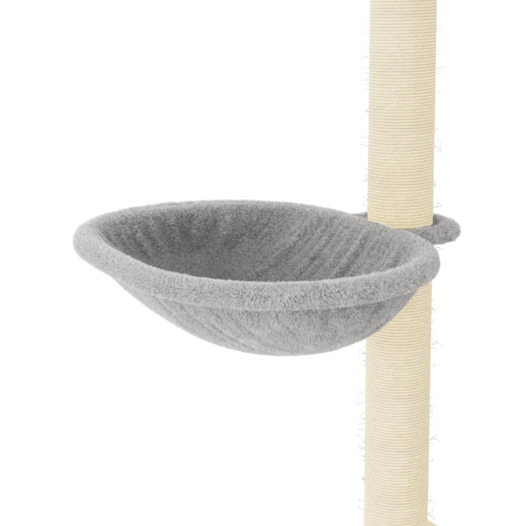 Škrabadlo pro kočky se sisalovými sloupky světle šedé 95 cm