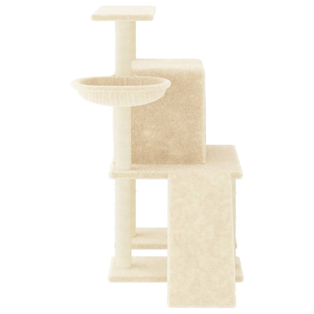 Škrabadlo pro kočky se sisalovými sloupky krémové 96,5 cm