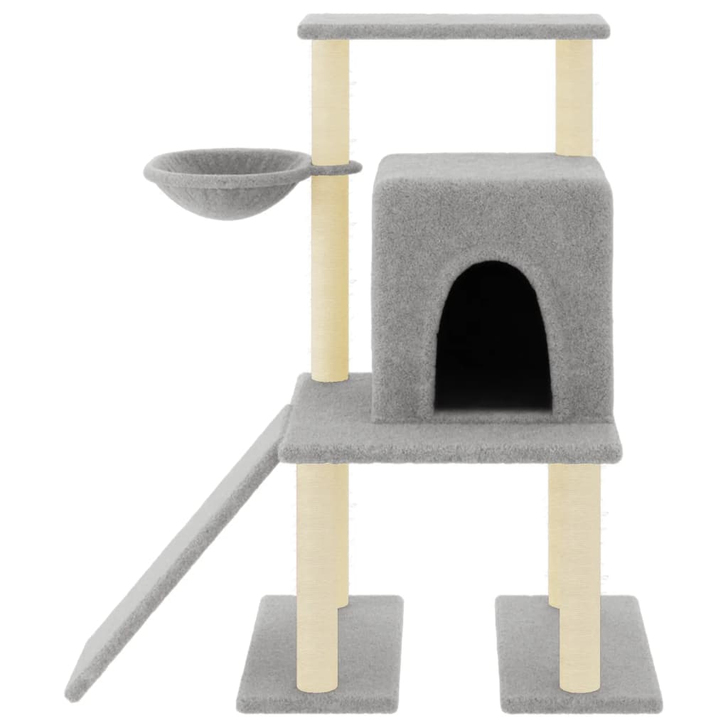 Škrabadlo pro kočky se sisalovými sloupky světle šedé 96,5 cm