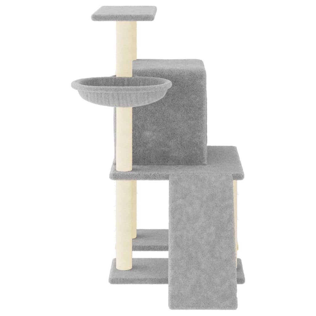Škrabadlo pro kočky se sisalovými sloupky světle šedé 96,5 cm