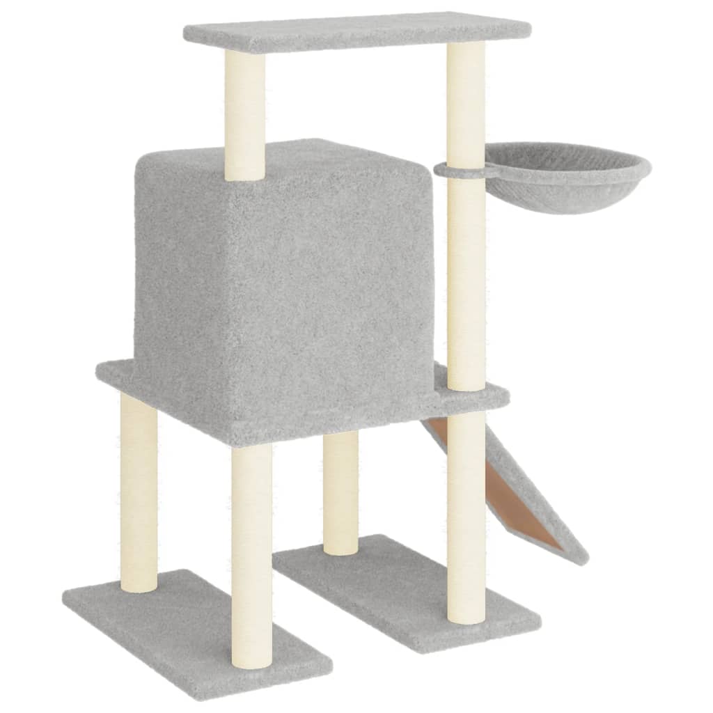 Škrabadlo pro kočky se sisalovými sloupky světle šedé 96,5 cm