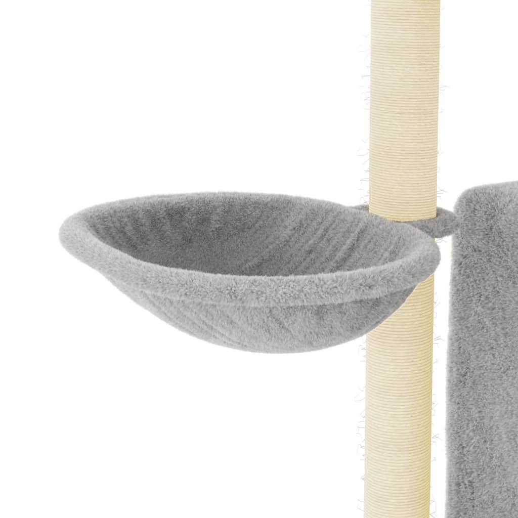 Škrabadlo pro kočky se sisalovými sloupky světle šedé 96,5 cm