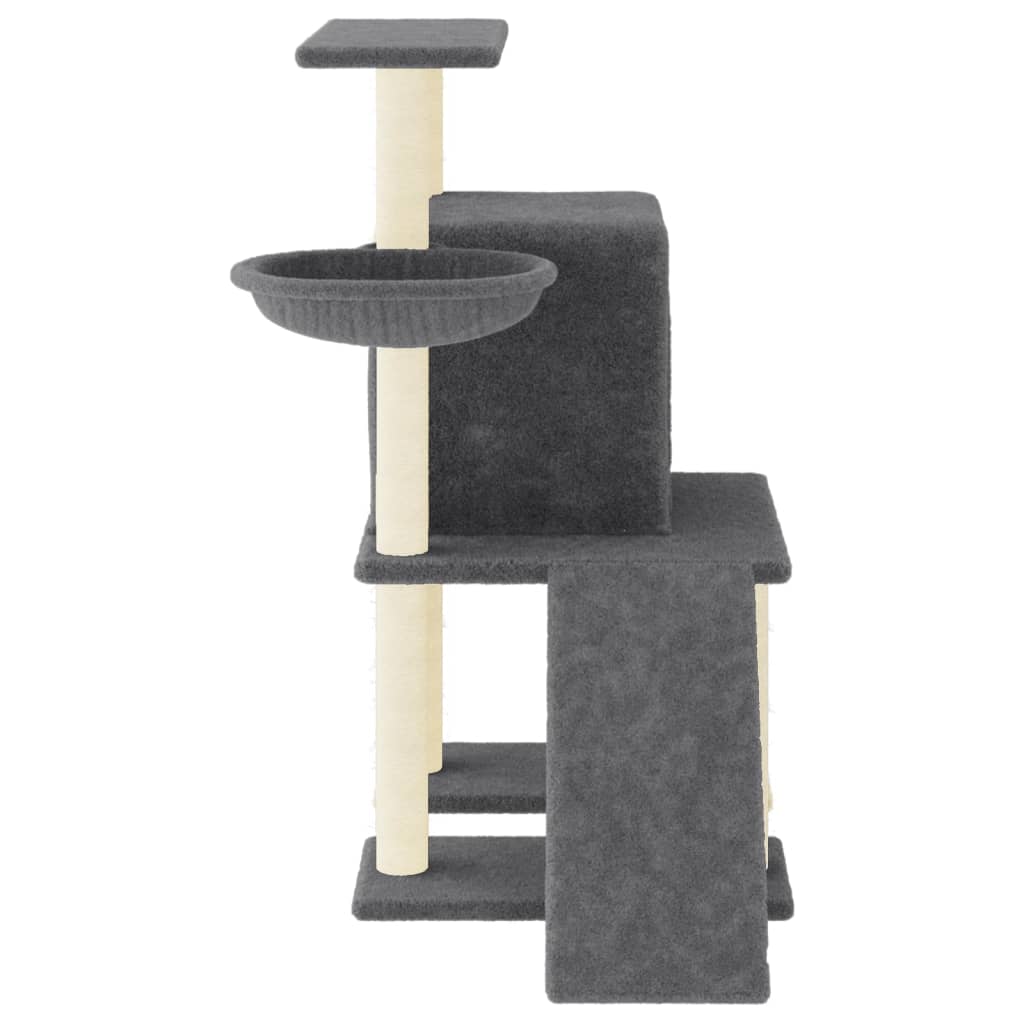 Škrabadlo pro kočky se sisalovými sloupky tmavě šedé 96,5 cm