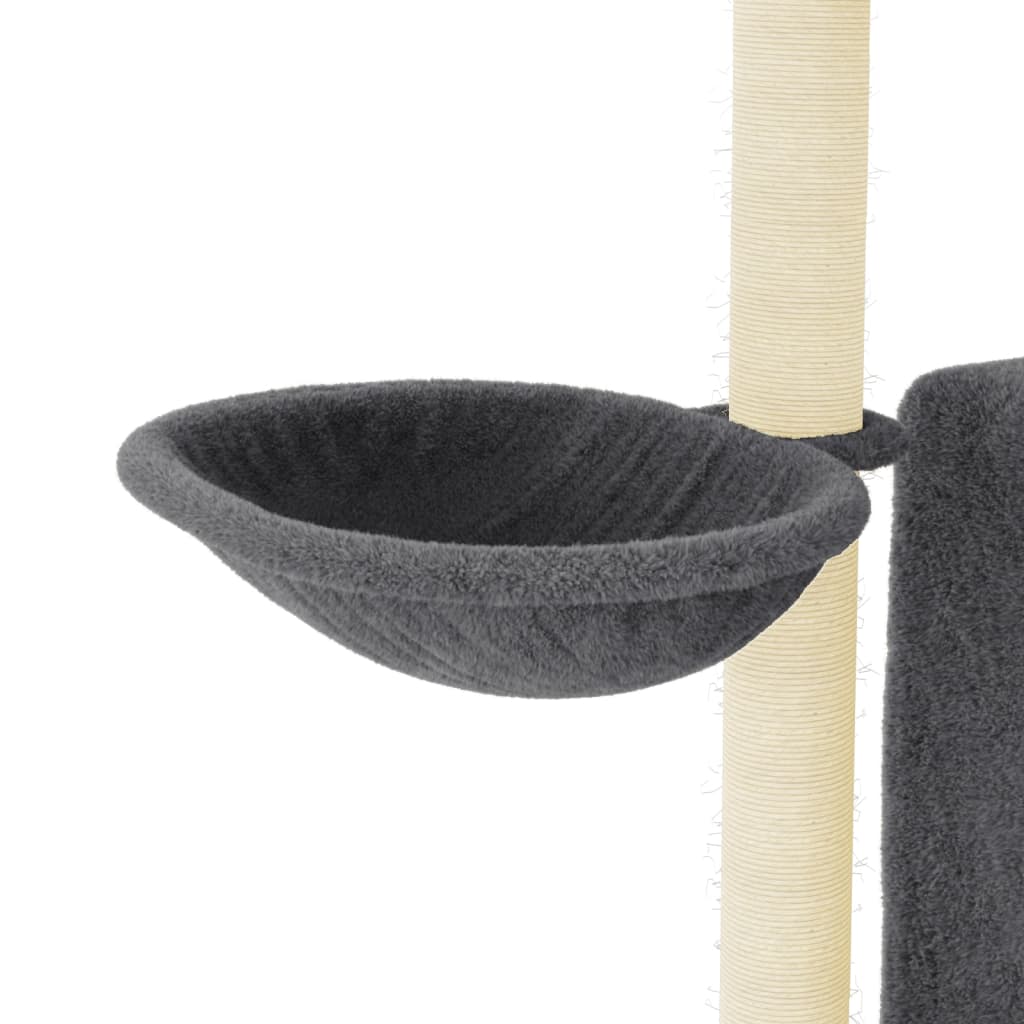 Škrabadlo pro kočky se sisalovými sloupky tmavě šedé 96,5 cm