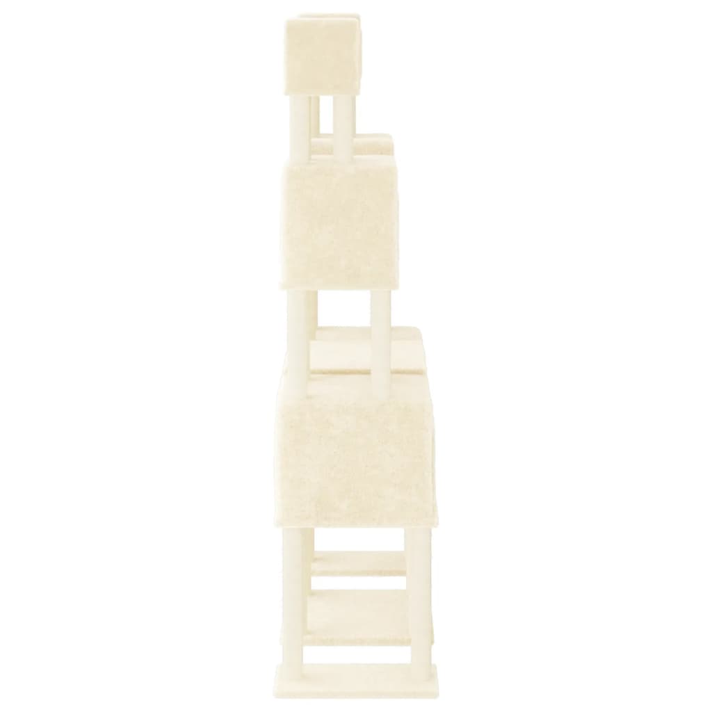 Škrabadlo pro kočky se sisalovými sloupky krémové 199 cm