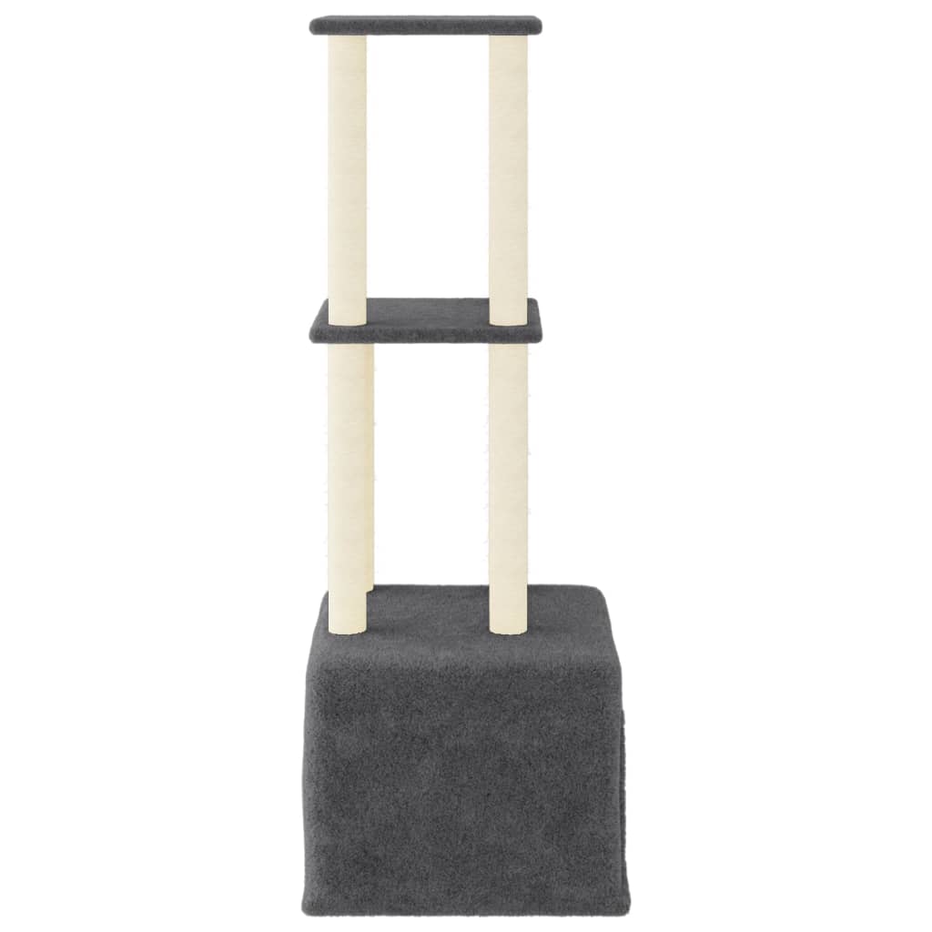 Škrabadlo pro kočky se sisalovými sloupky tmavě šedé 133,5 cm