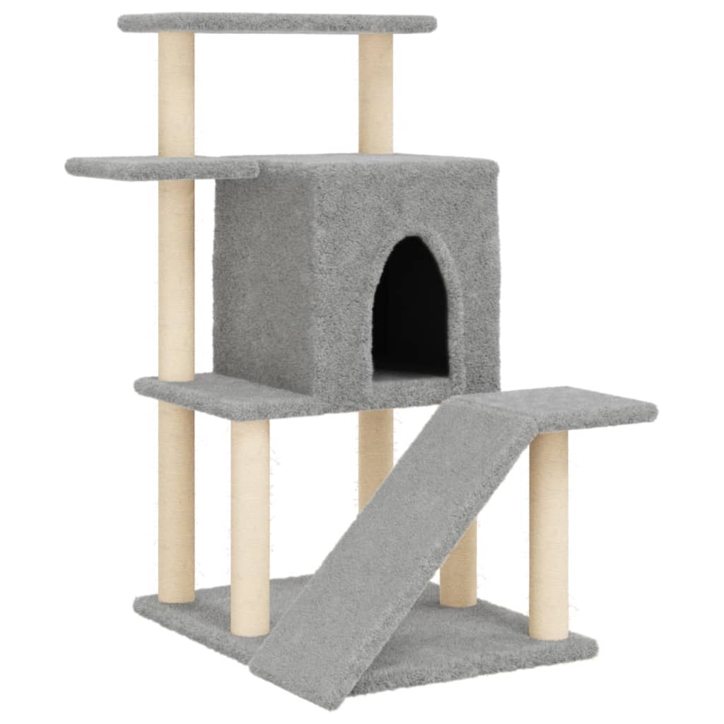 Škrabadlo pro kočky se sisalovými sloupky světle šedé 97 cm