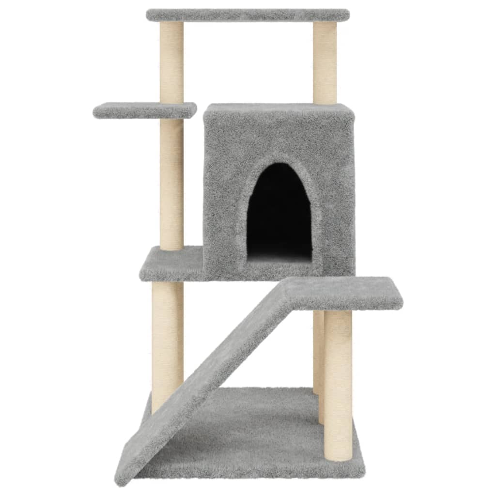 Škrabadlo pro kočky se sisalovými sloupky světle šedé 97 cm