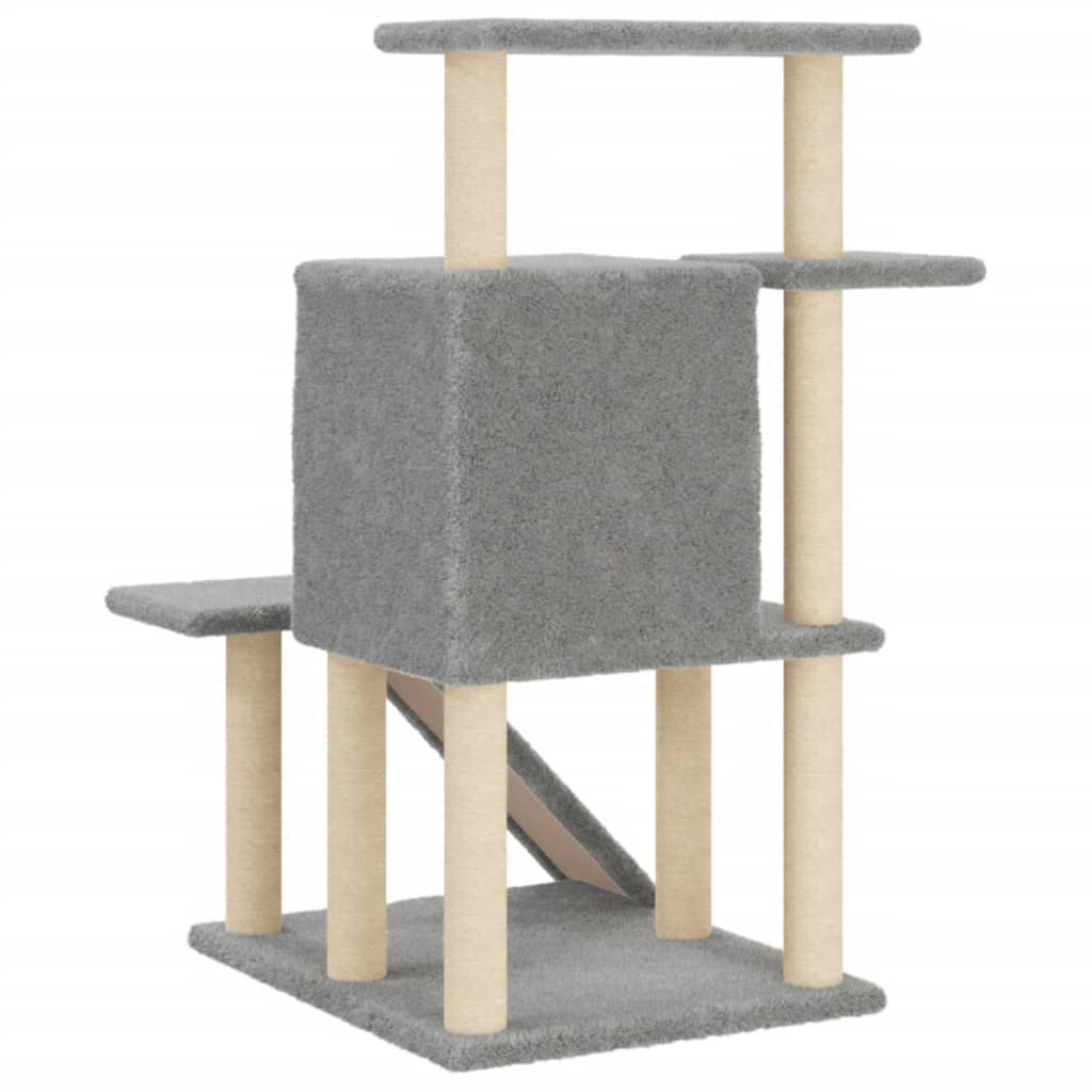 Škrabadlo pro kočky se sisalovými sloupky světle šedé 97 cm