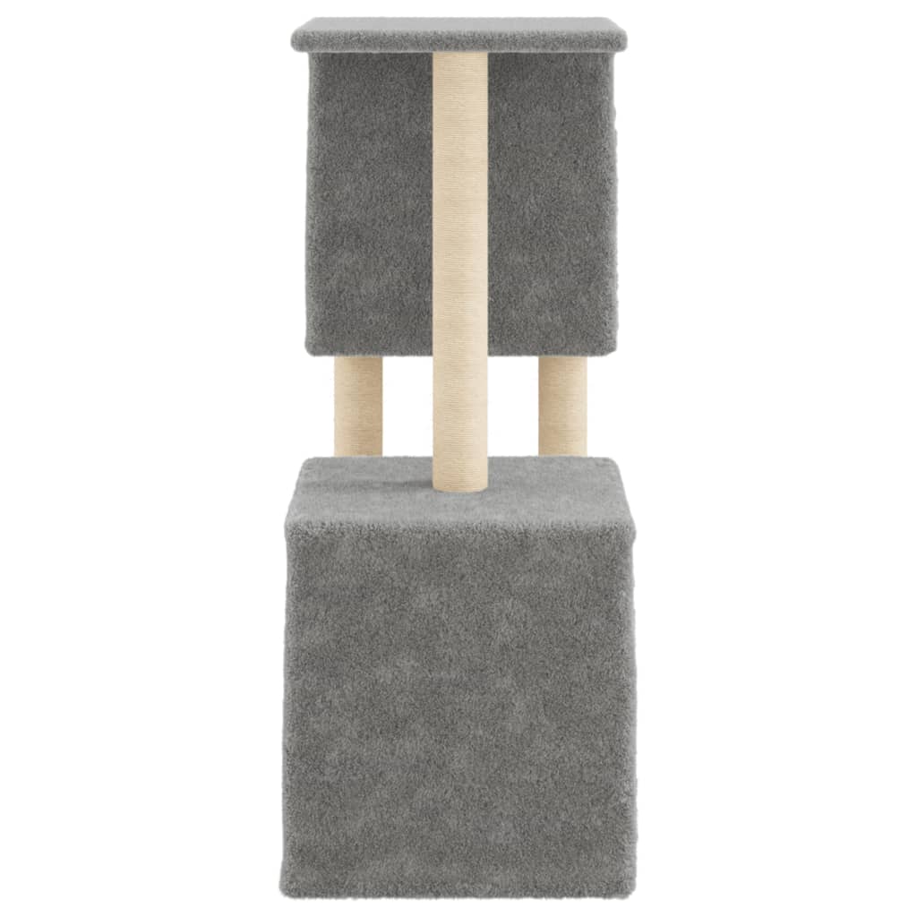 Škrabadlo pro kočky se sisalovými sloupky světle šedé 86 cm