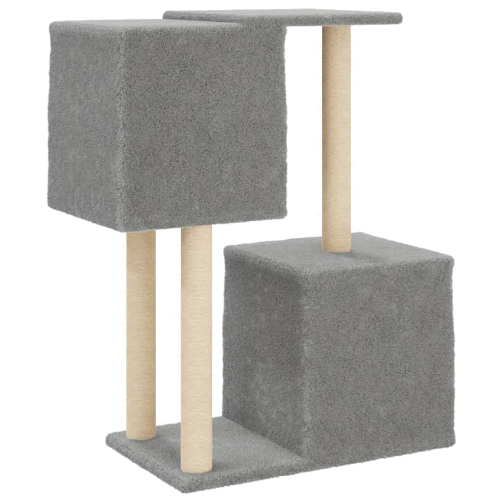 Škrabadlo pro kočky se sisalovými sloupky světle šedé 86 cm