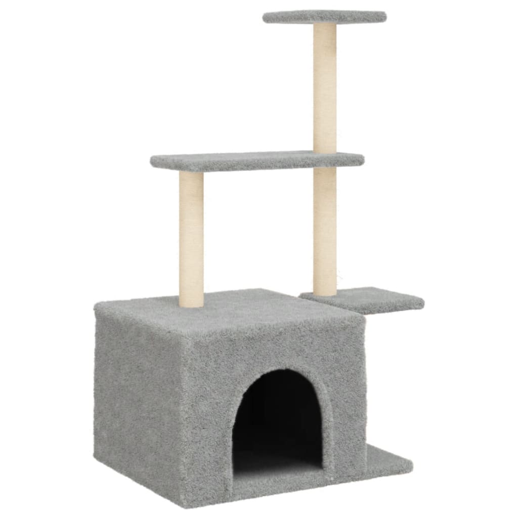 Škrabadlo pro kočky se sisalovými sloupky světle šedé 110 cm