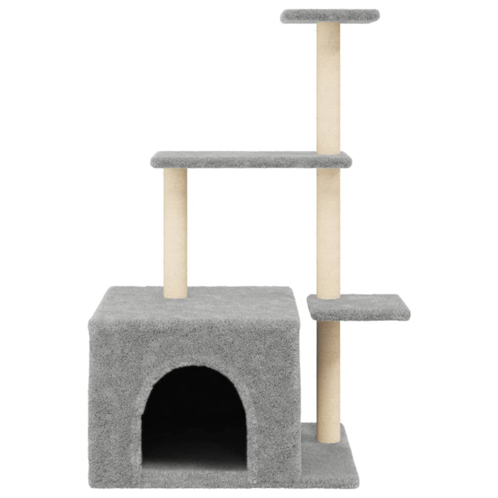 Škrabadlo pro kočky se sisalovými sloupky světle šedé 110 cm