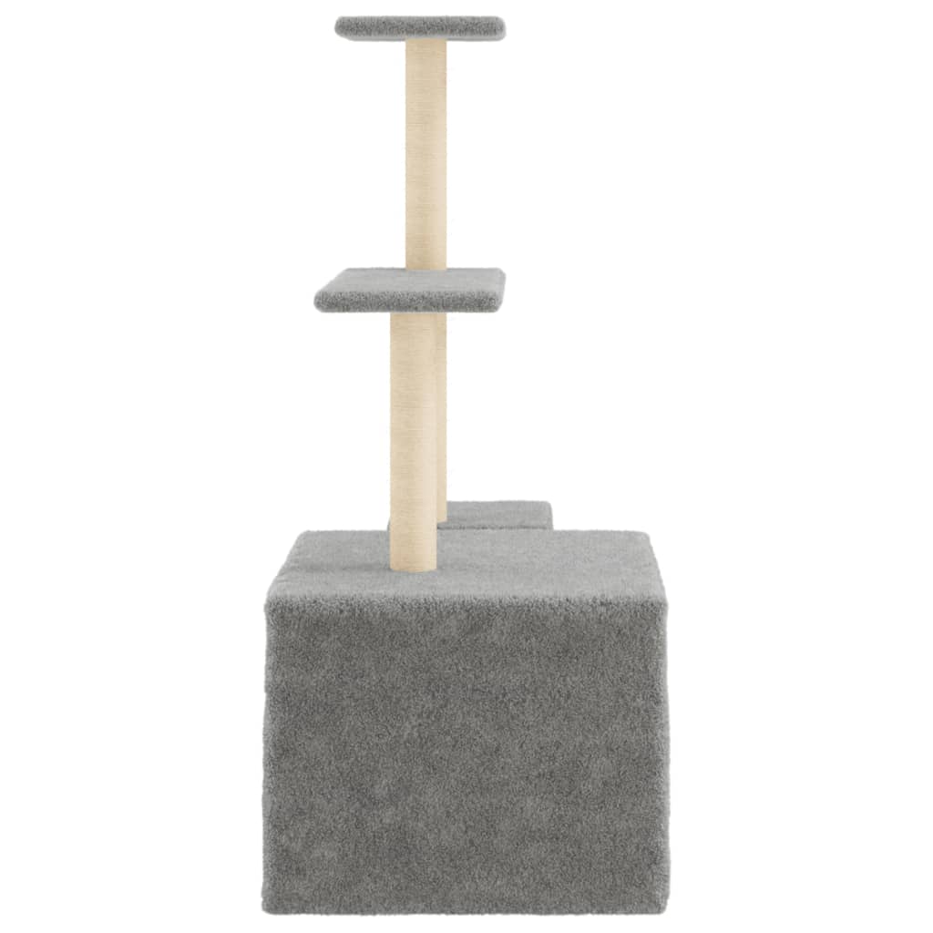 Škrabadlo pro kočky se sisalovými sloupky světle šedé 110 cm