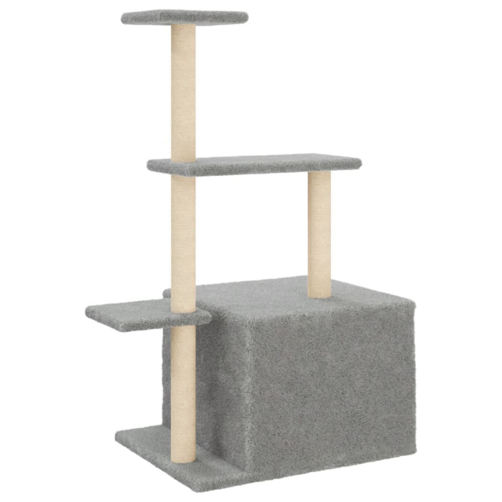 Škrabadlo pro kočky se sisalovými sloupky světle šedé 110 cm