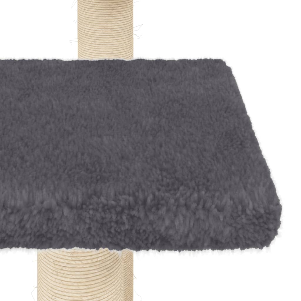 Škrabadlo pro kočky s plošinami tmavě šedé 98,5 cm