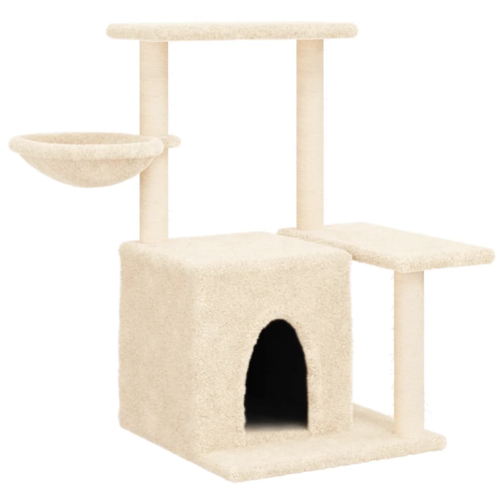 Škrabadlo pro kočky se sisalovými sloupky krémové 83 cm