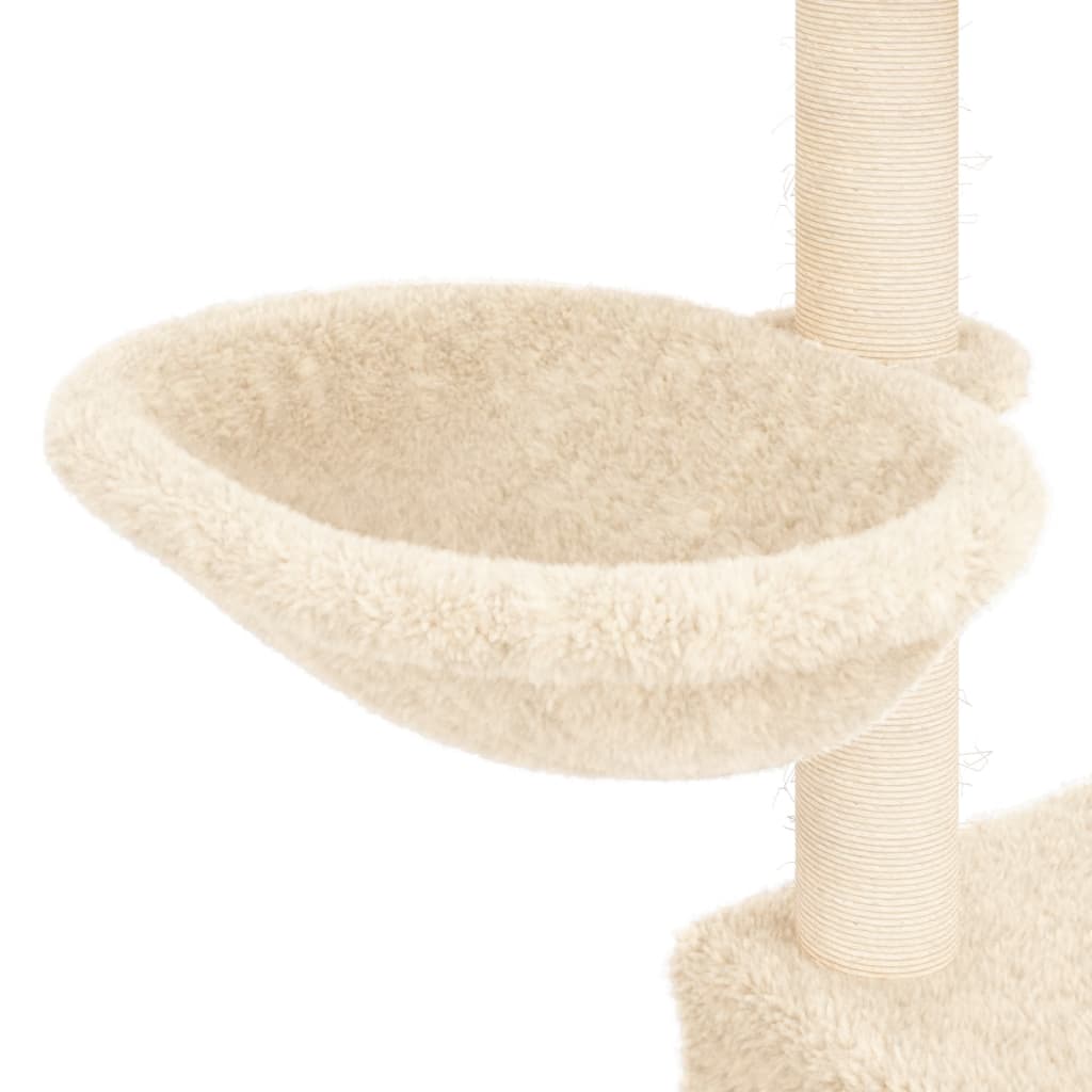 Škrabadlo pro kočky se sisalovými sloupky krémové 83 cm