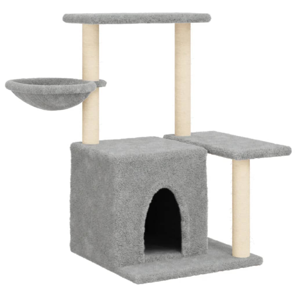 Škrabadlo pro kočky se sisalovými sloupky světle šedé 83 cm