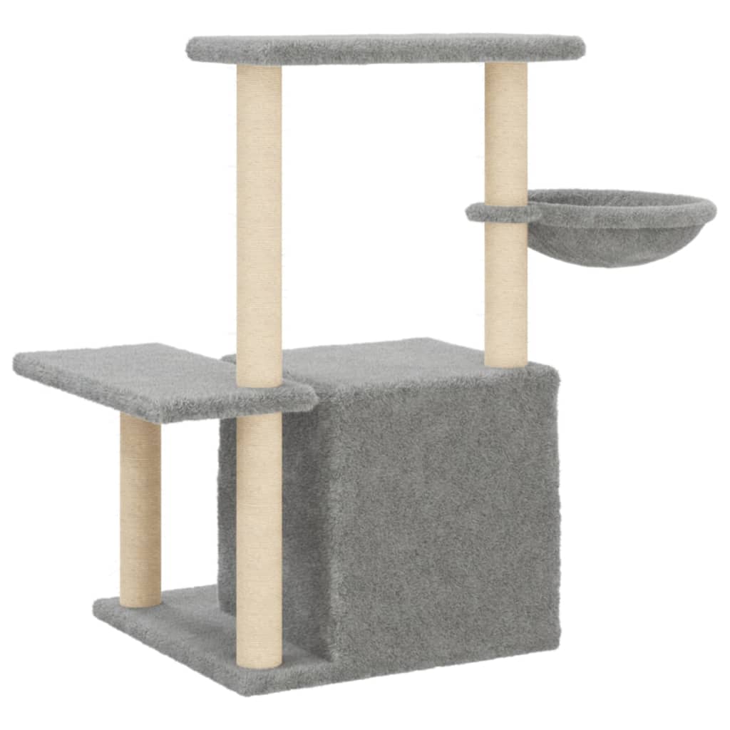 Škrabadlo pro kočky se sisalovými sloupky světle šedé 83 cm