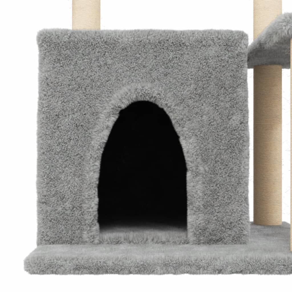 Škrabadlo pro kočky se sisalovými sloupky světle šedé 83 cm