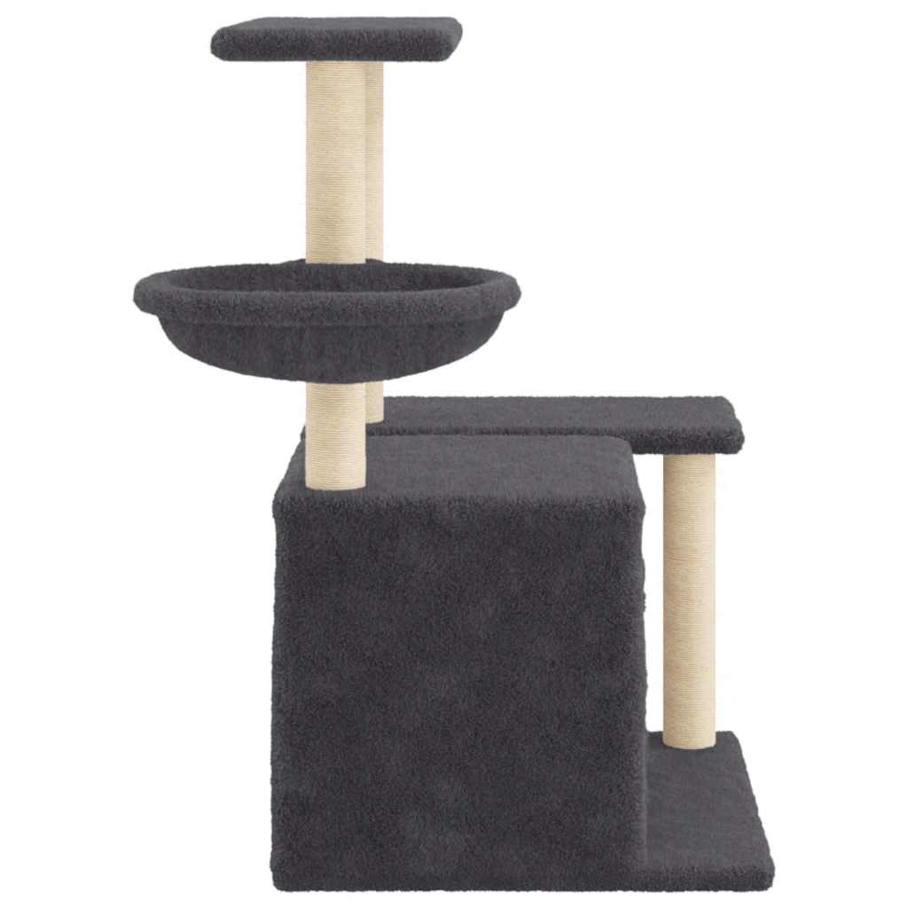 Škrabadlo pro kočky se sisalovými sloupky tmavě šedé 83 cm